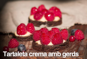 Tartaleta de crema amb gerds sense gluten